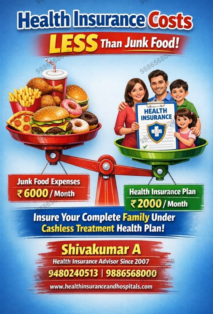 Health Insurance costs less than the junk food, burger, pizza, junk, food, health insurance