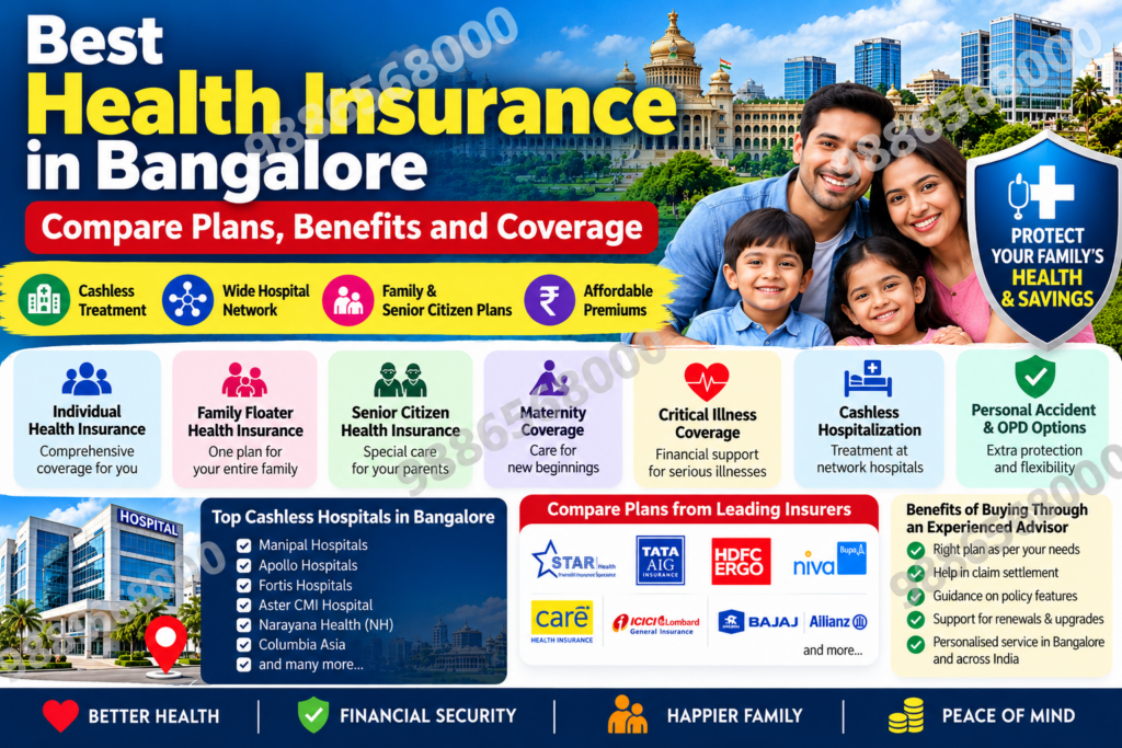 best health insurance in Bangalore, cashless hospitalisation, bangalore hospitals,